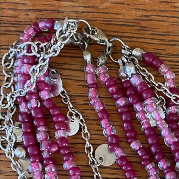 Kohls Costume Jewlery Two Necklaces Purple & Silver/Green/Brown & Gold Beads EUC - Picture 6 of 10